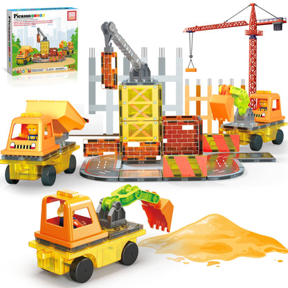 PicassoTiles 50pc Construction Magnetic Tile Building Set
