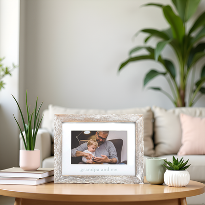 Grandpa and Me Sentiment Picture Frame, Rustic