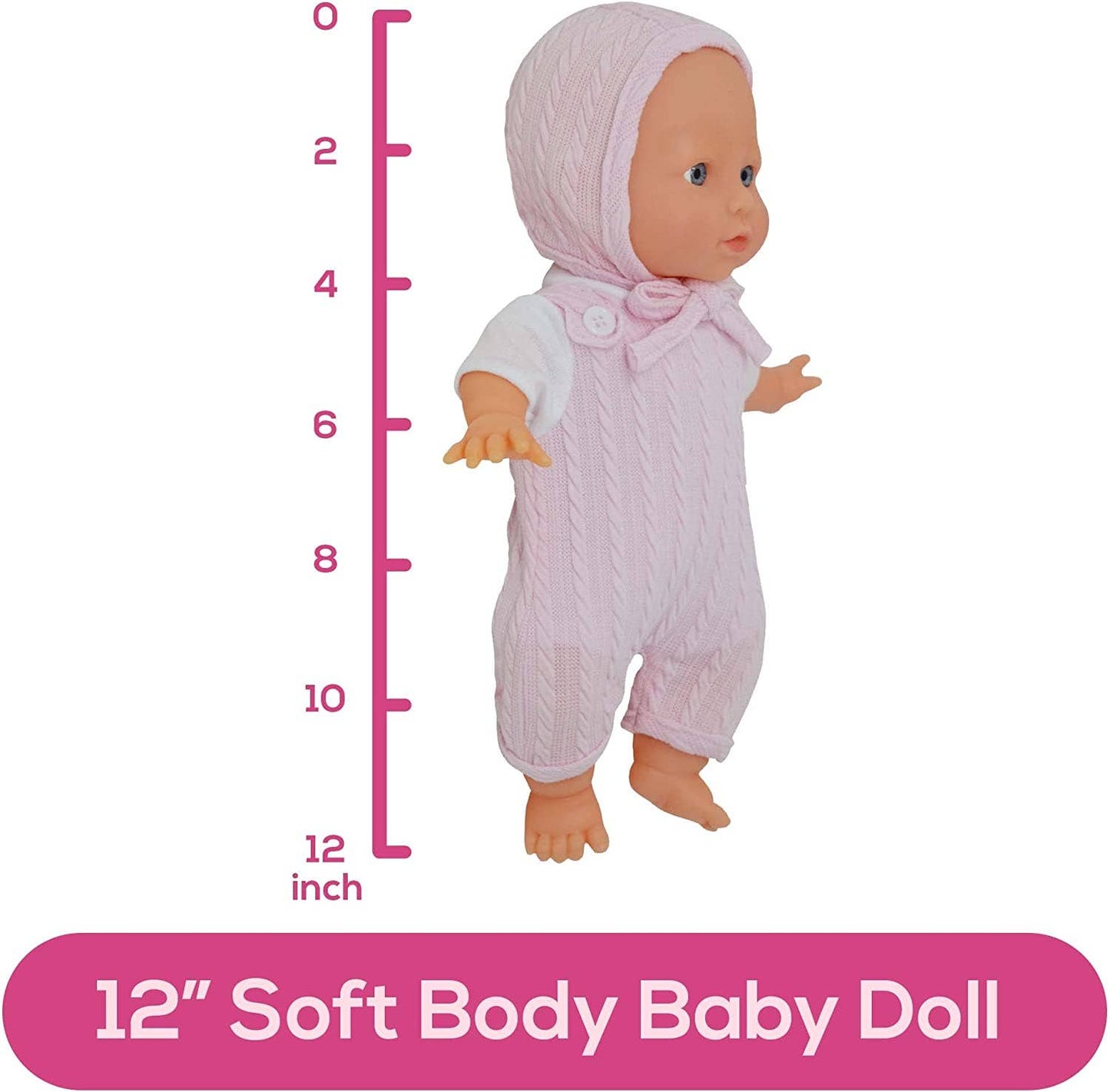 12 inch Realistic Baby Doll with Soft Body, Pink