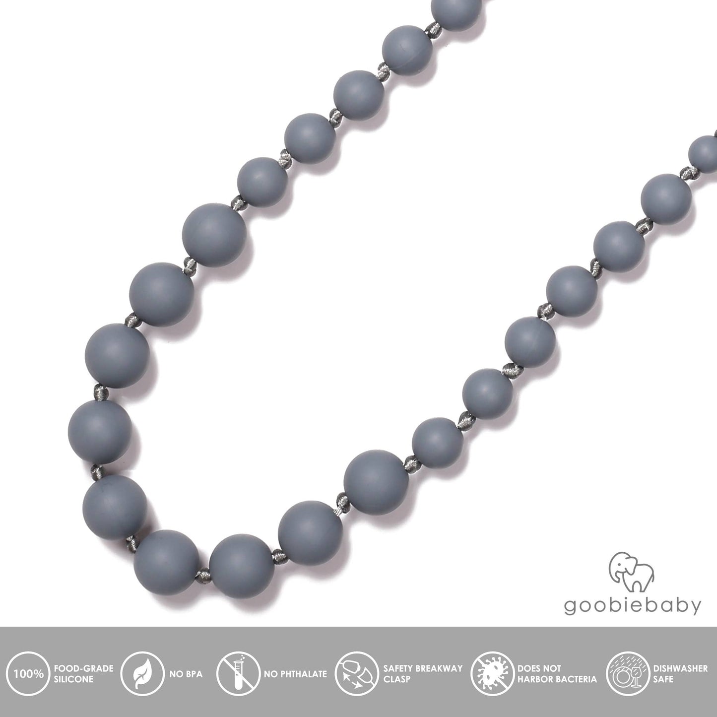 Audrey Teething Necklace - Gray