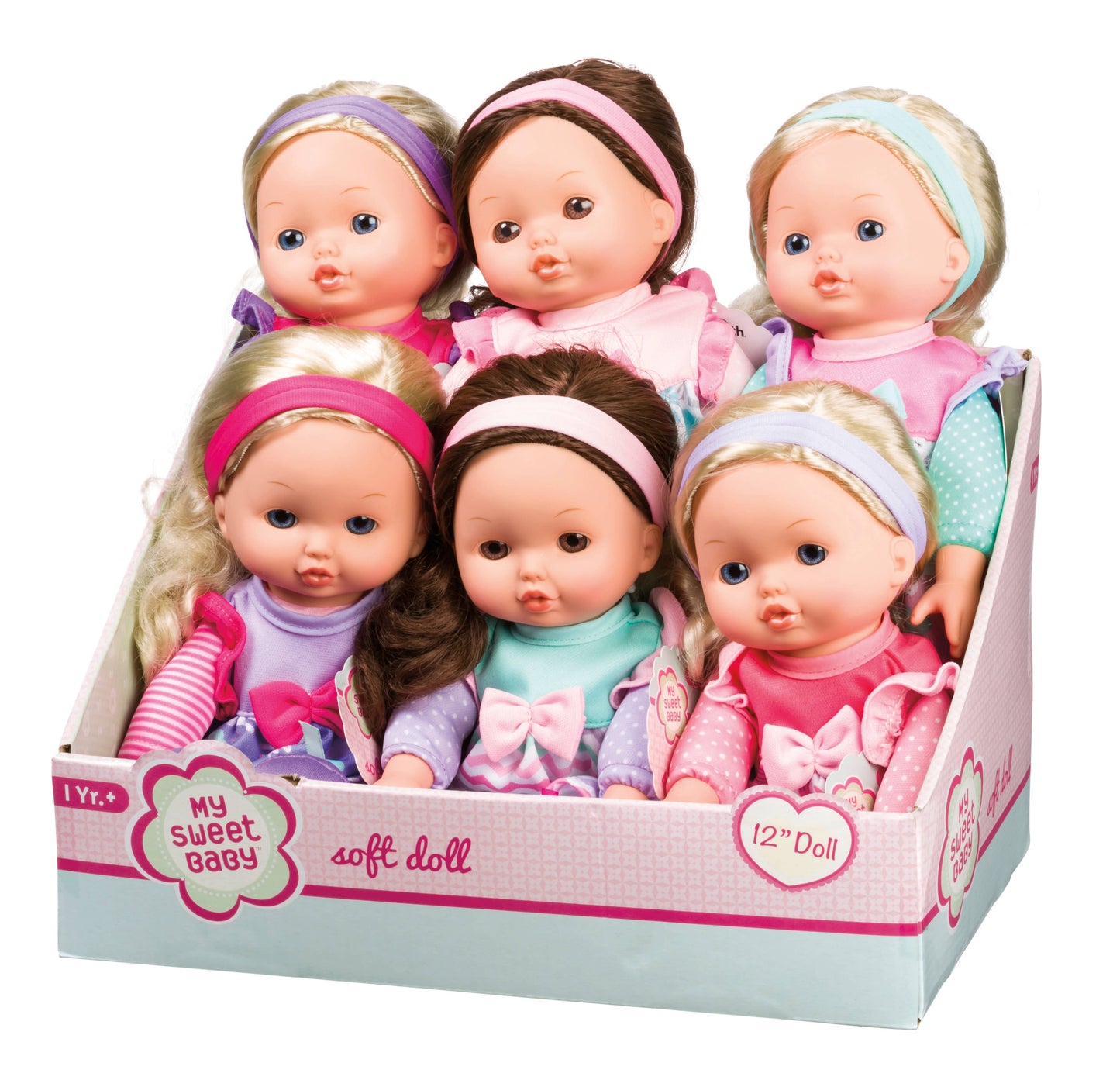 My Sweet Baby 12" Soft Bodied Doll, Display of 6