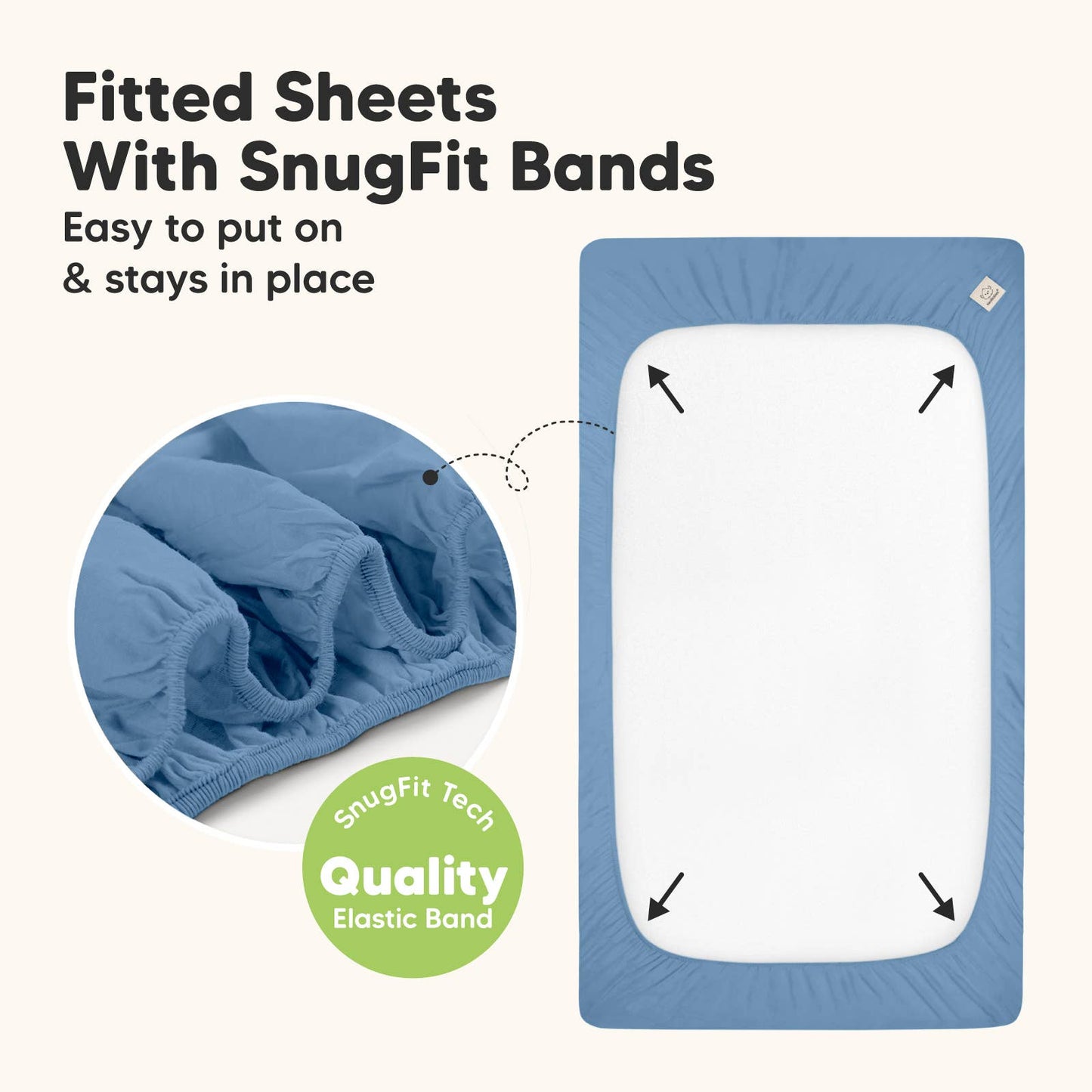 2pk Waterproof Crib Sheets, Baby Mattress Protector: Slate