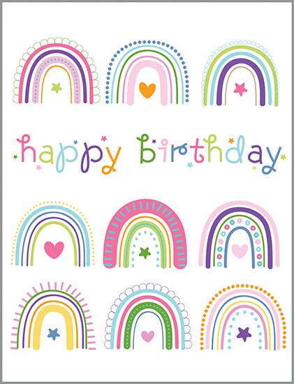 Birthday Greeting Card - Rainbows