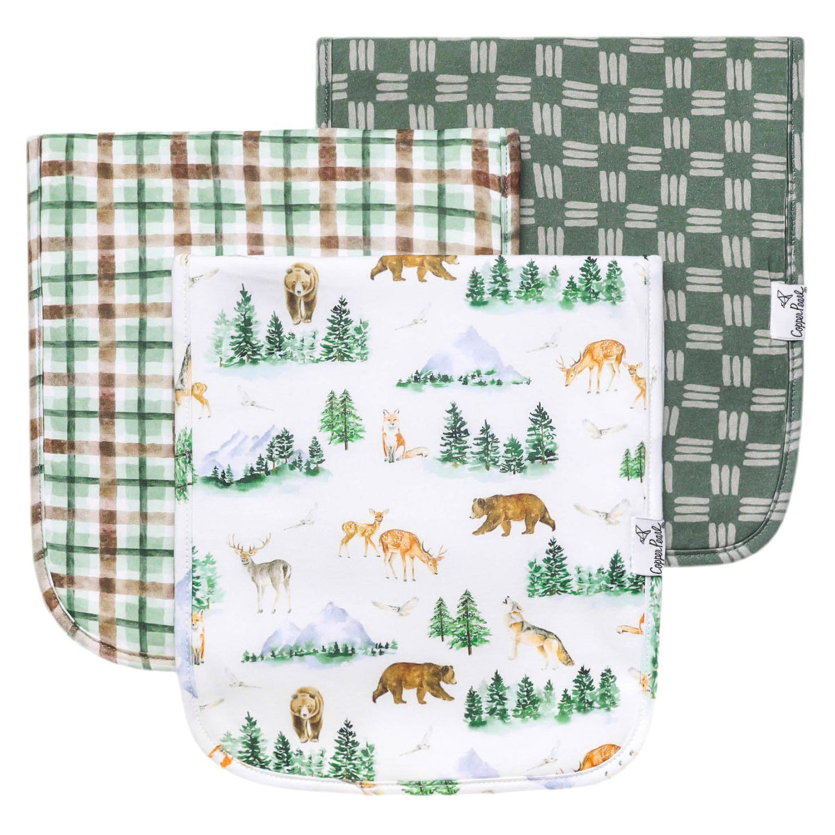 3 Pack Premium Burp Cloths - Grayson