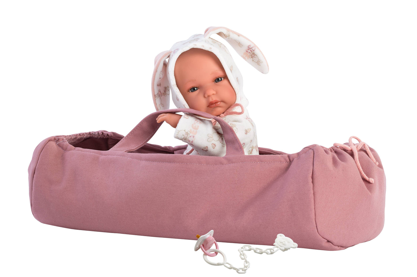 13.8" Anatomically-Correct Baby Doll Anna with Carrycot