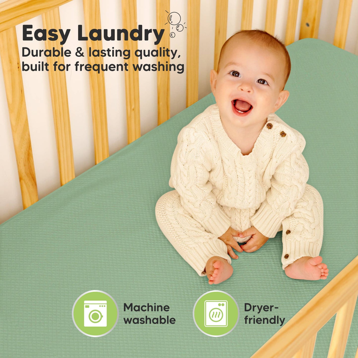 2-pk Quin Protect+ Waterproof Crib Mattress Protector Cover