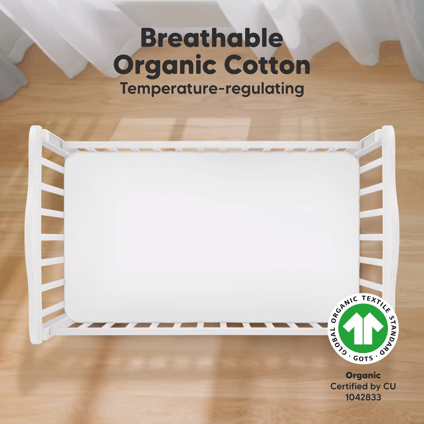 2-pack Organic Cotton Fitted Crib Sheet (Soft White)