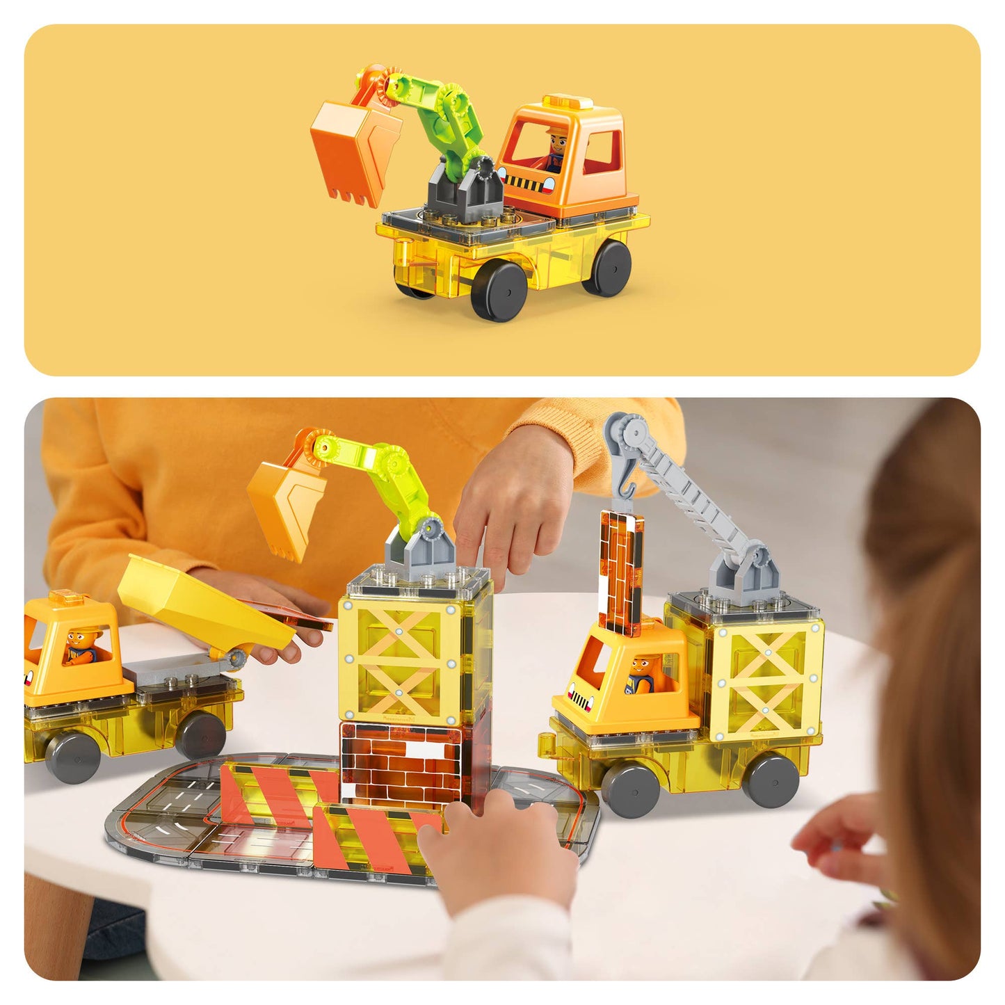 PicassoTiles 50pc Construction Magnetic Tile Building Set