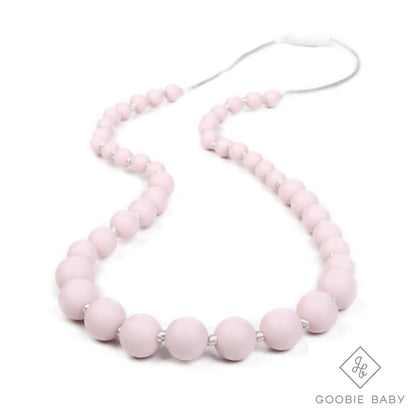 Audrey Teething Necklace - Pink Quartz
