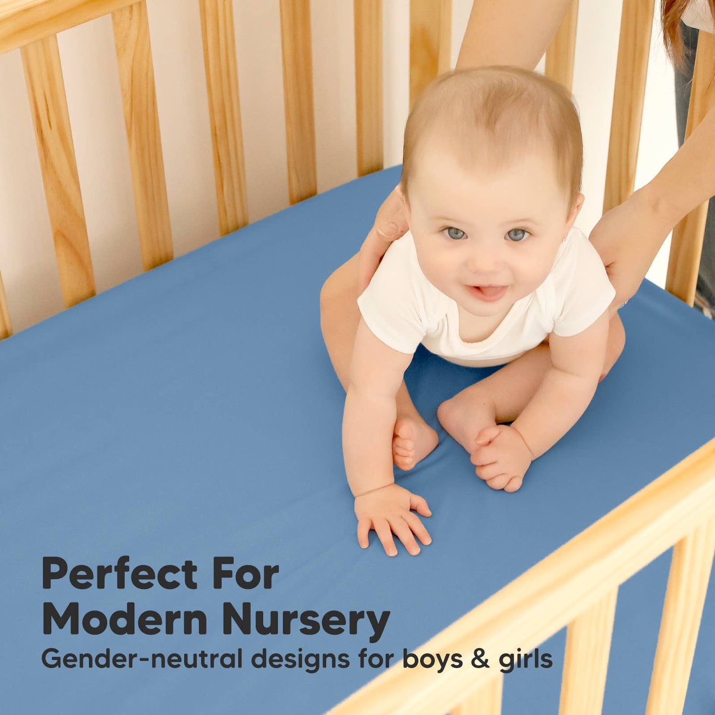 2pk Waterproof Crib Sheets, Baby Mattress Protector: Slate