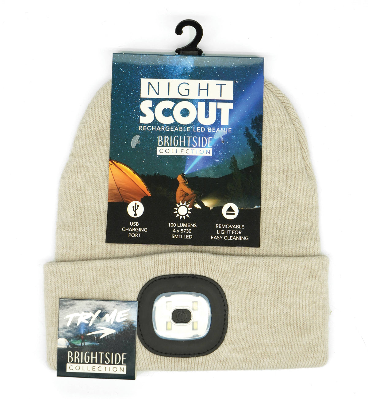 Night Scope Brightside Rechargeable LED Beanie Open Stock