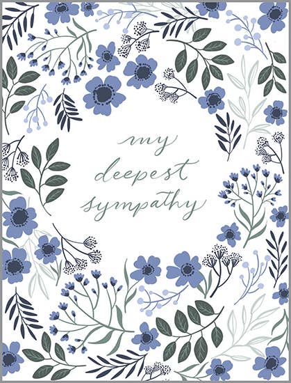 Sympathy Card - Deepest Blue Flowers