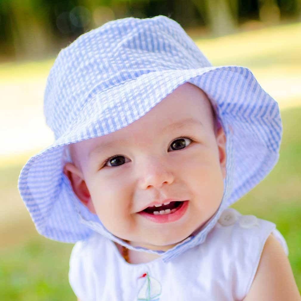 Light Blue Stripe Seersucker Bucket Hat Baby & Toddler