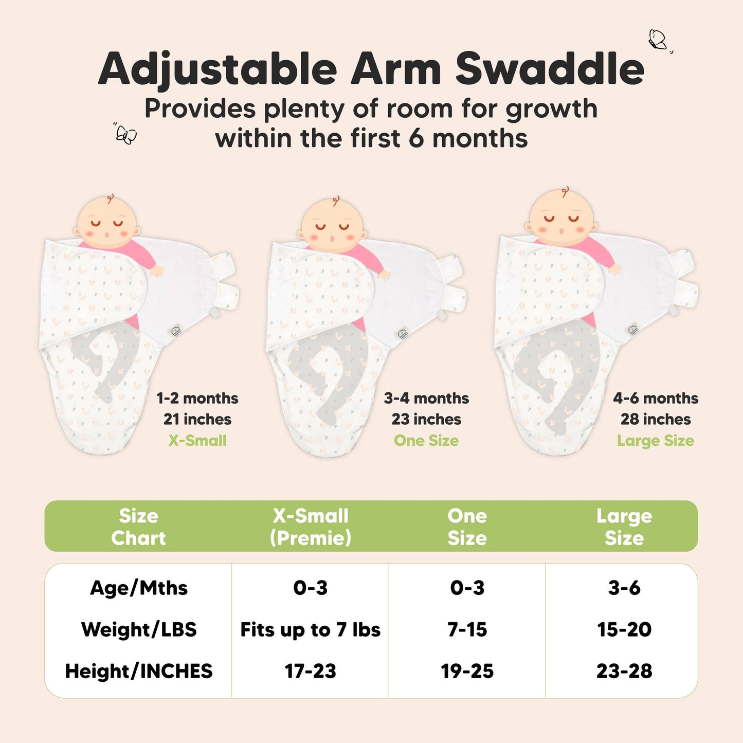 3pk Soothe Baby Swaddles, Sleep Sack for Newborns-Nibbles/Bruce