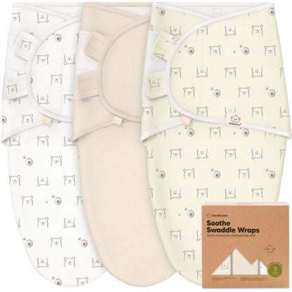 3pk Soothe Baby Swaddles, Sleep Sack for Newborns Bumble Bear