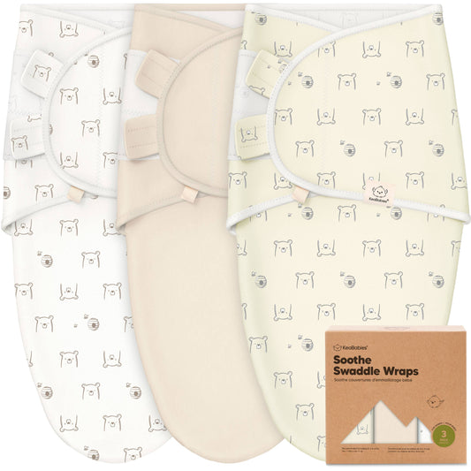 3pk Soothe Baby Swaddles, Sleep Sack for Newborns Bumble Bear