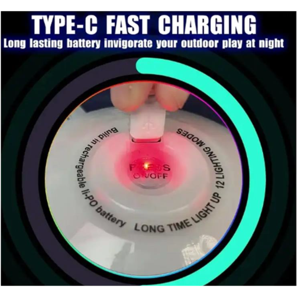 RGB Glow in the Dark Light-up Flying Disc