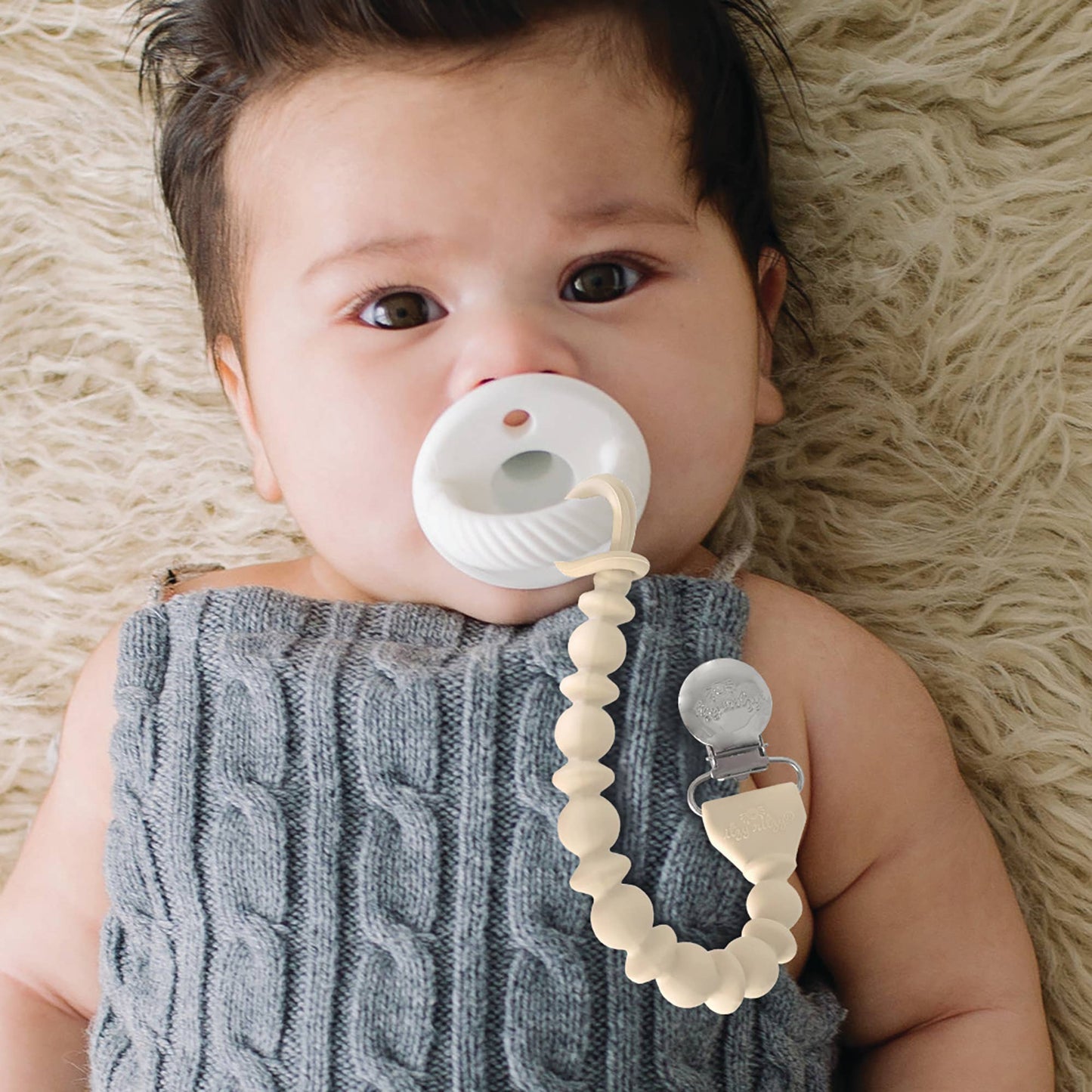 Sweetie Strap™ Silicone One-Piece Pacifier Clips: Agave