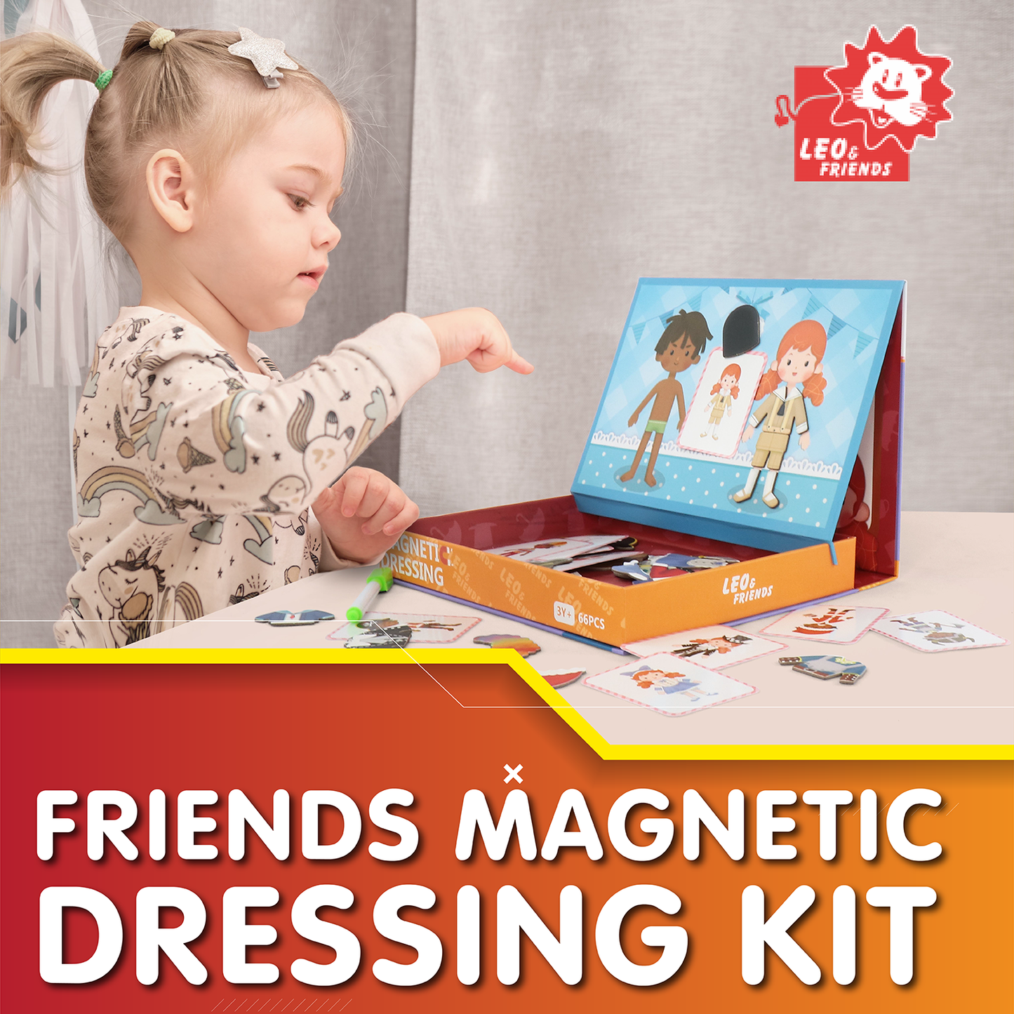 Leo & Friends Magnetic Dressing Kit, 66-Pieces