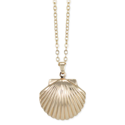 Ocean Memories Gold Shell Locket Necklace