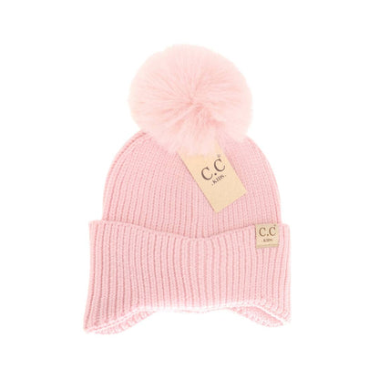 KIDS Ear Flap Double Pom C.C Beanie KDHTC0078