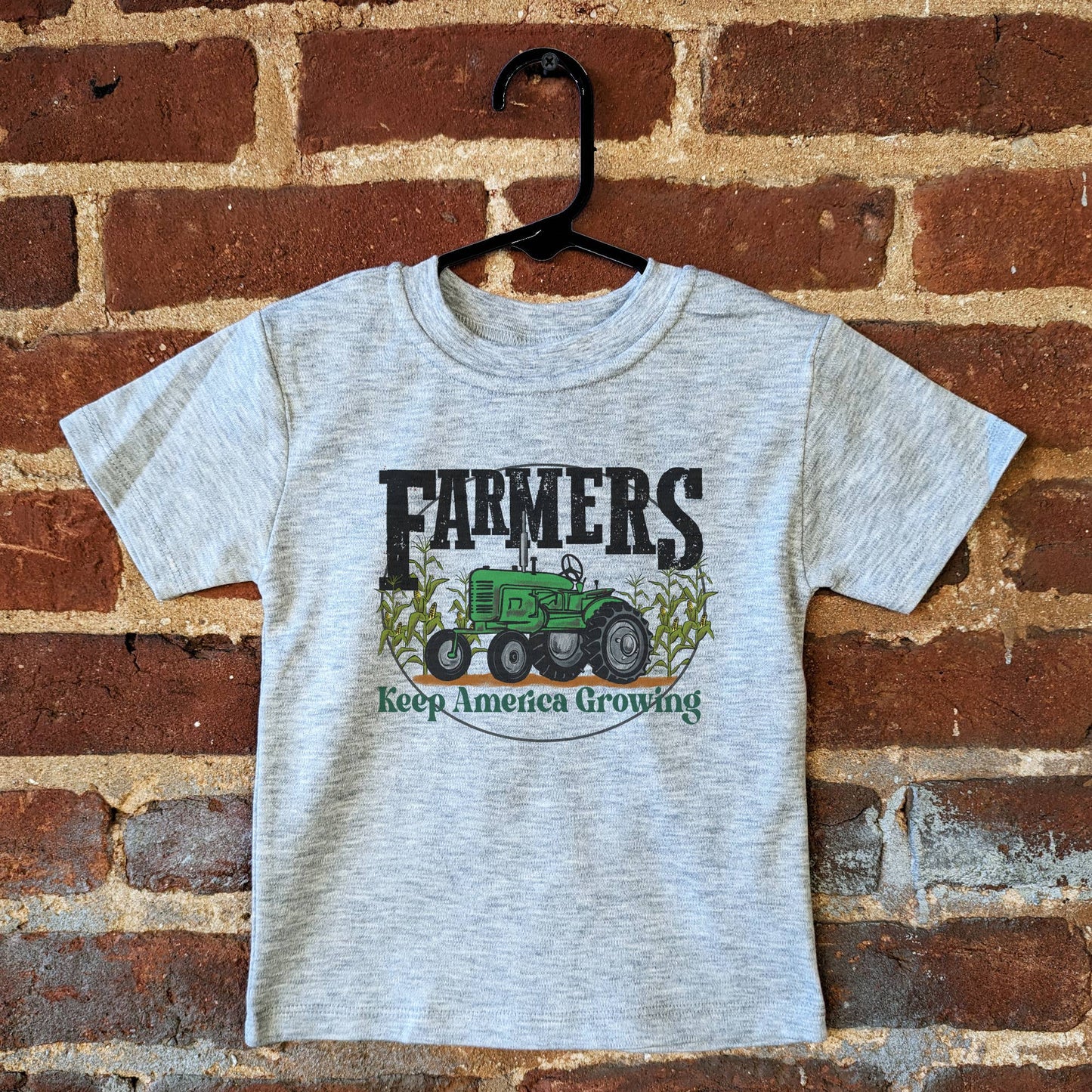 Farmers Growing America Green Tractor Kids Shirt