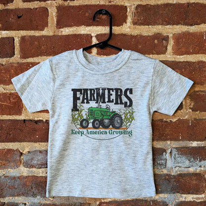 Farmers Growing America Green Tractor Kids Shirt