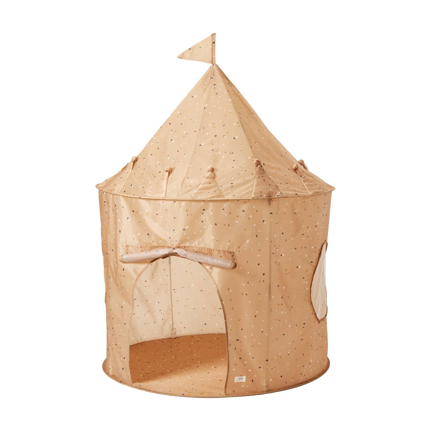 Recycled Fabric Play Tent Castle - Terrazzo Colors: Terrazzo Beige