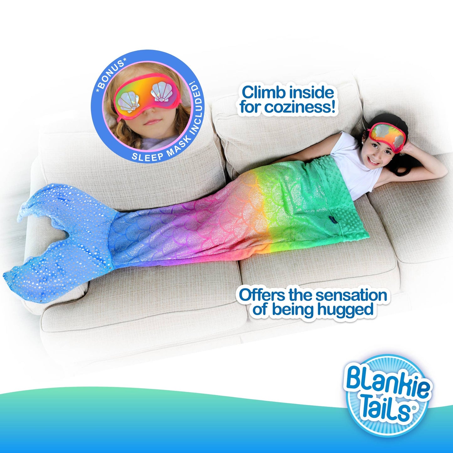 Blankie Tails Glittertail Rainbow Mermaid