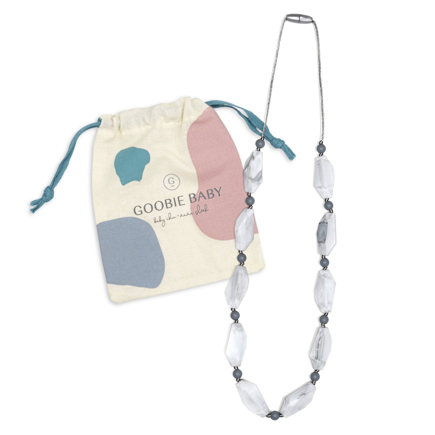 Naomi Teething Necklace - Marble/Gray