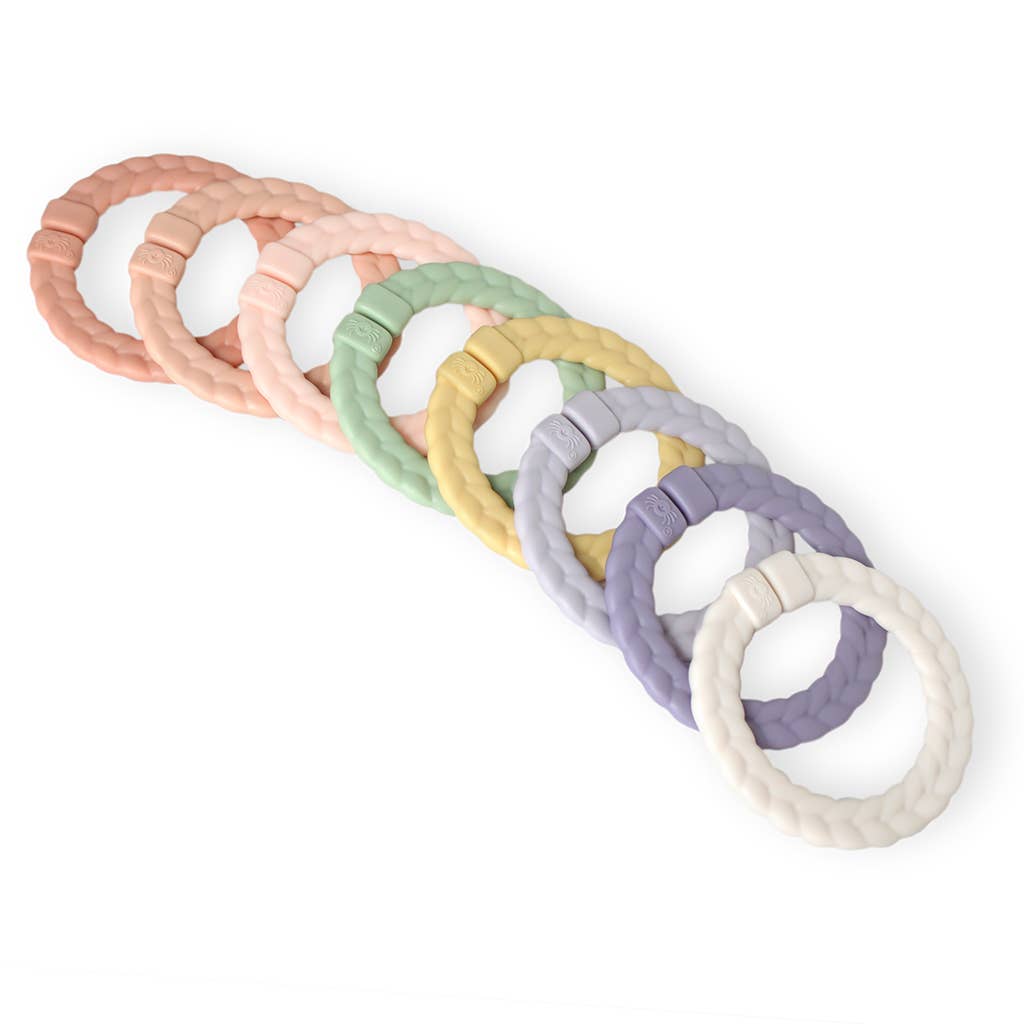 Bitzy Bespoke Itzy Rings Linking Ring Set: Neutral Rainbow