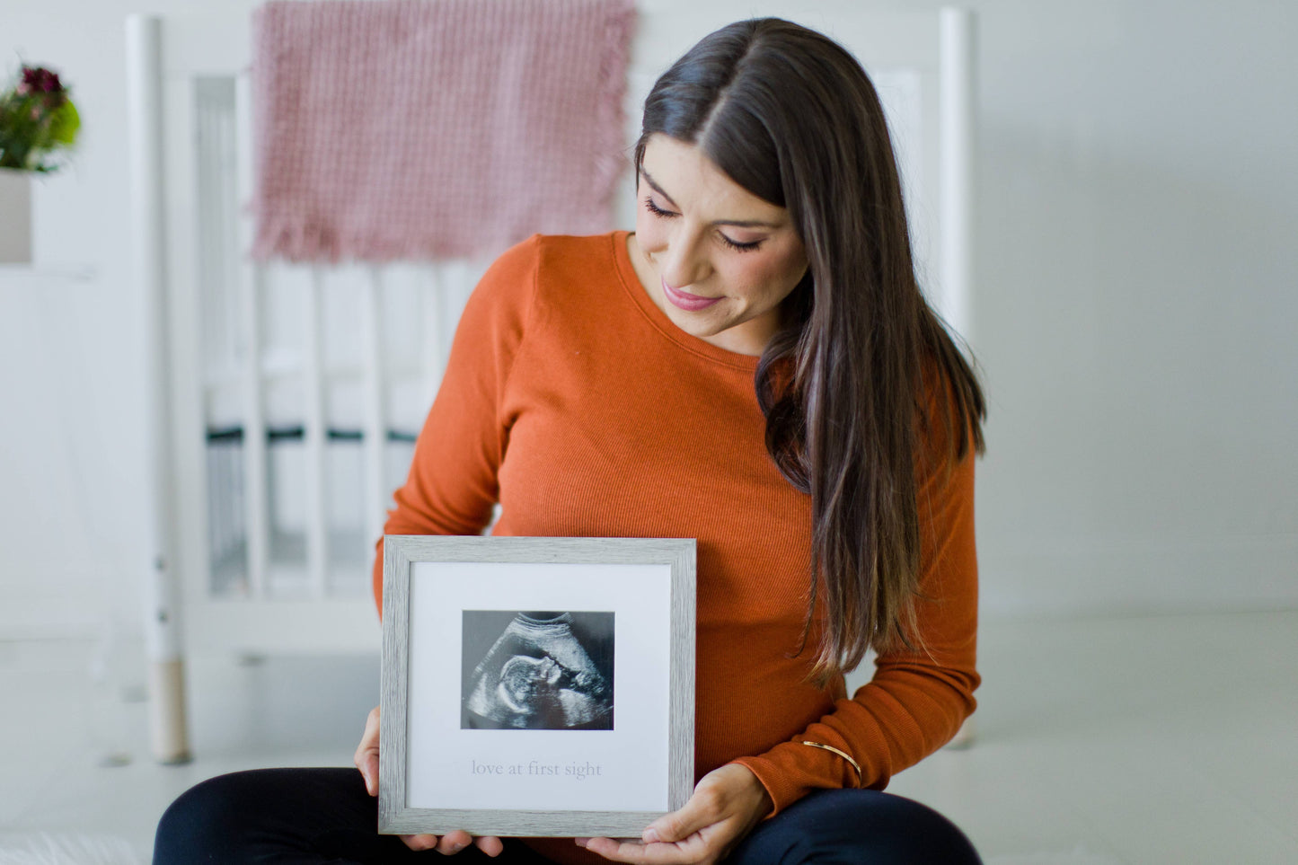 Love at First Sight Sonogram Photo Frame, Rustic Distressed