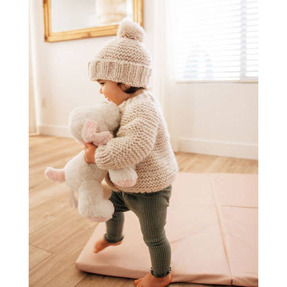 Natural Garter Stitch Cardigan Sweater: 0-6 months