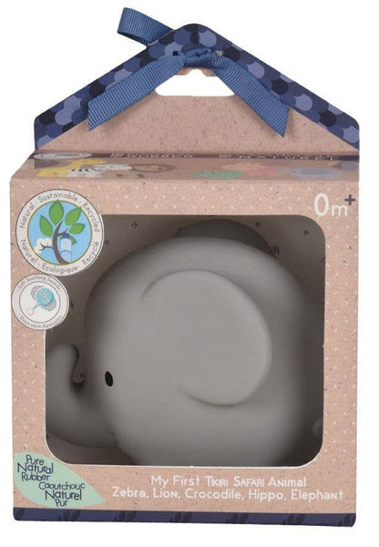 Elephant Natural Organic Rubber Teether, Rattle & Bath Toy