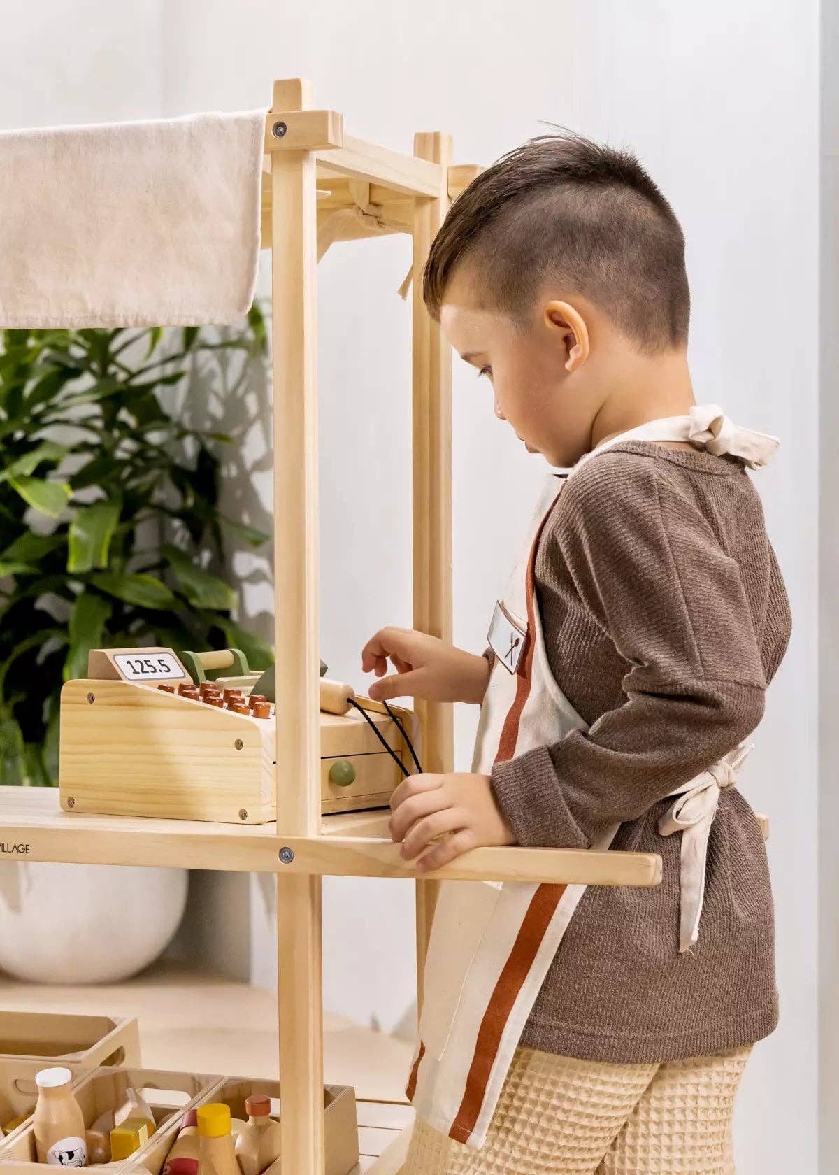 Mini Wooden Play Market Stand