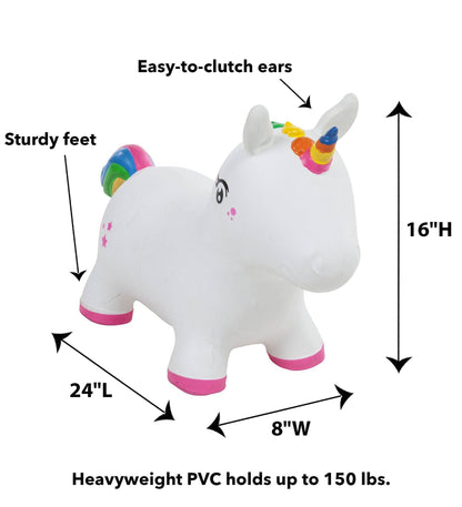 Bouncy Inflatable Animal Jump-Along: Unicorn