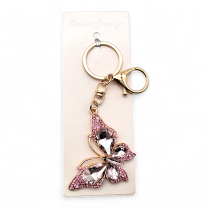 Butterfly Crystal Keychain – 4 Assorted Colors