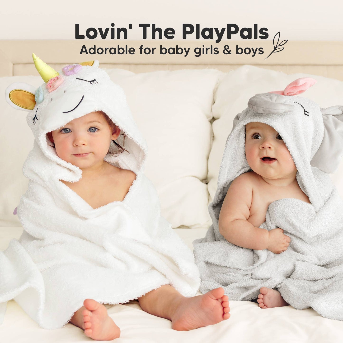 Playpals Hooded Baby Bath Towels for Newborn-Ella