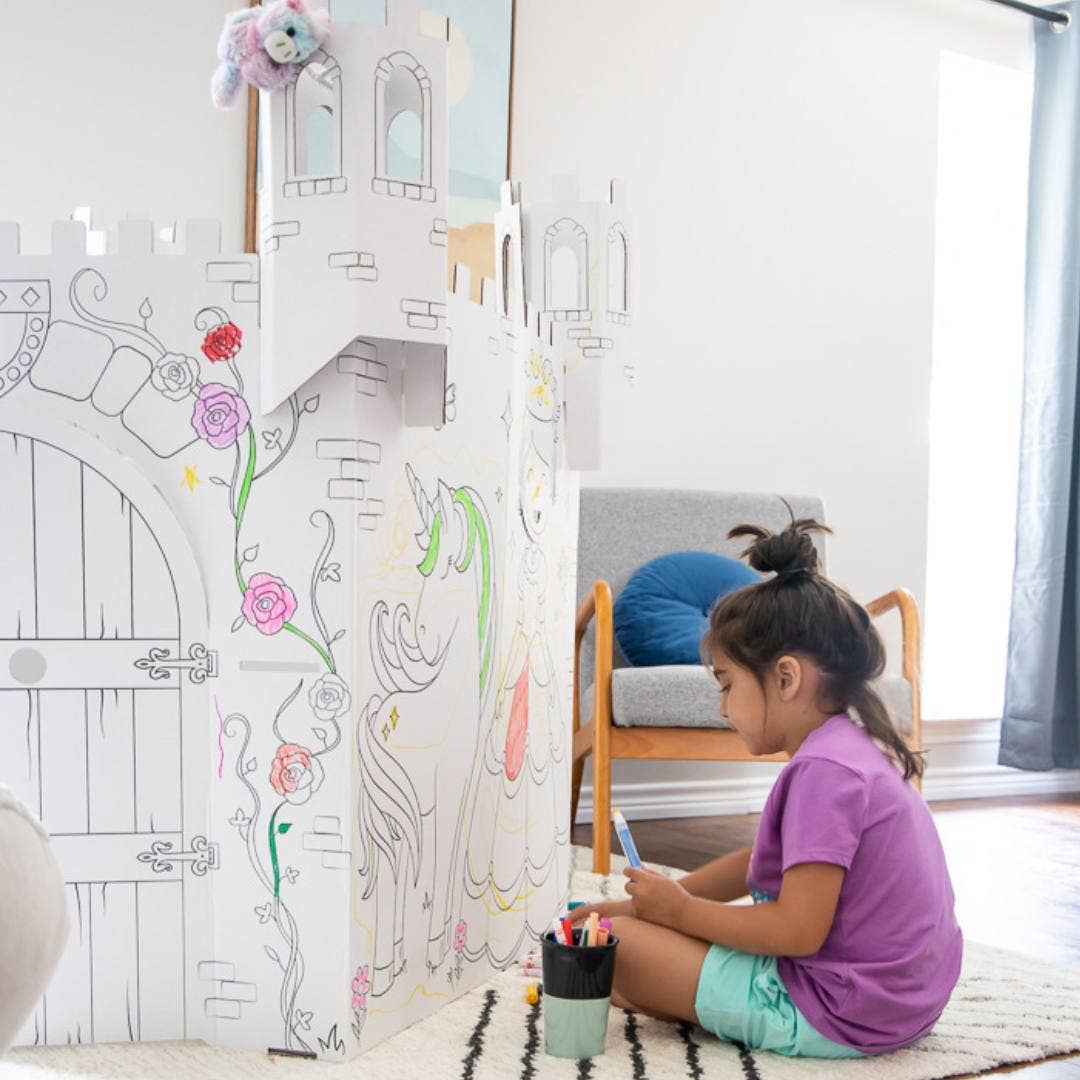 Fairy Tale Castle Coloring Cardboard Playhouse Toy for Kids