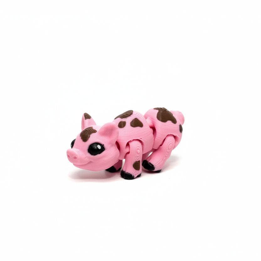 Pig With Dirt • Mini 3D Printed Articulated Animal • Flexi Animals • Pocket Pets • Pocket Pals • Desk Pets*