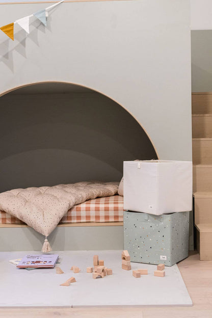 Recycled Fabric Storage Cube - Terrazzo Colors: Light Gray Terrazzo