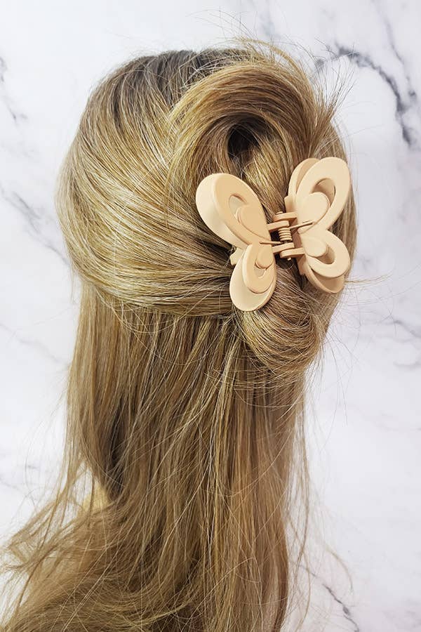 Matte Color Butterfly Hair Claw Clip