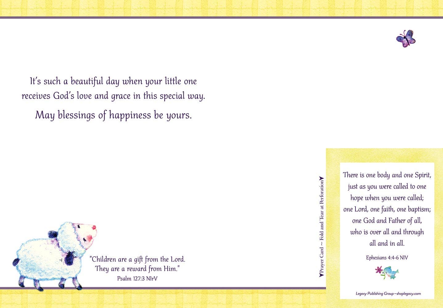 Lamb in Cross - Faith Baby Congratulations Card