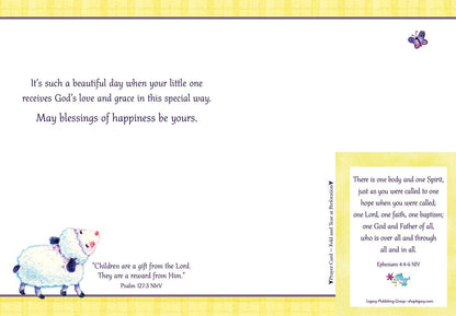 Lamb in Cross - Faith Baby Congratulations Card