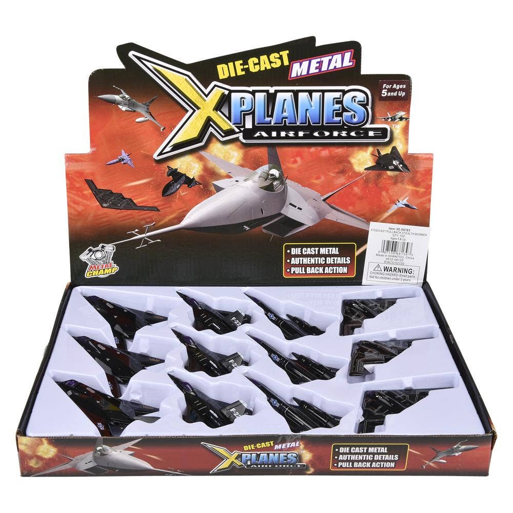 5" Diecast Pull Back Stealth Plane
