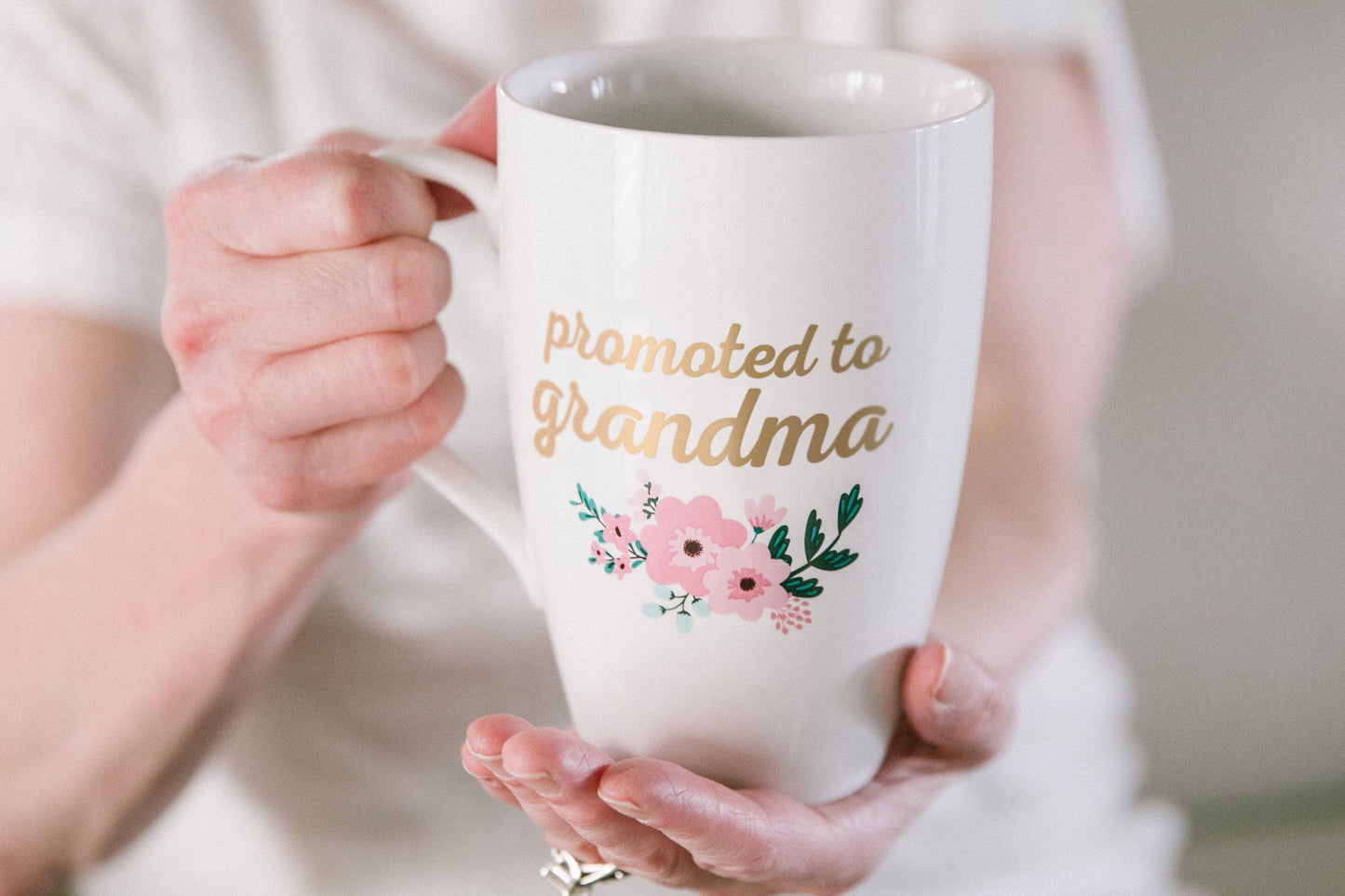 Promoted to Grandma Mug, Floral