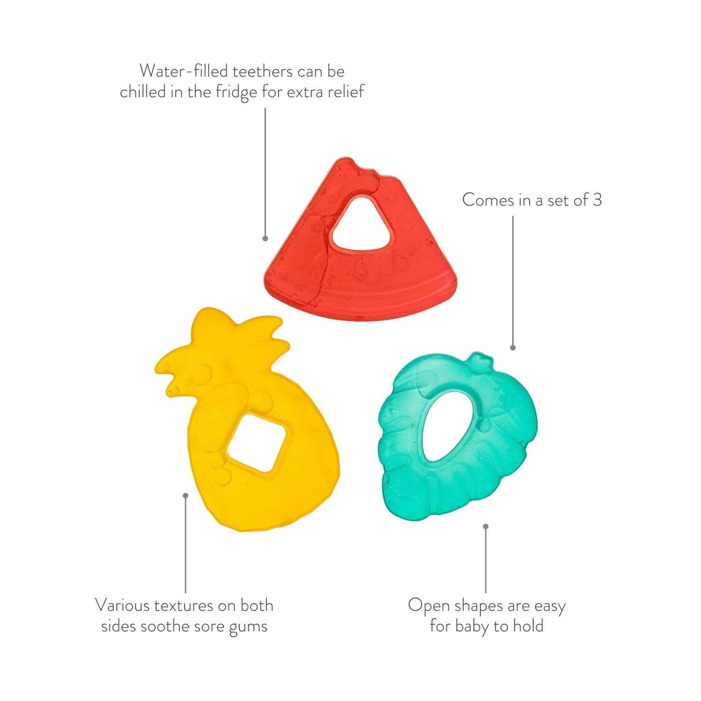 Cutie Coolers™ Water Filled Teethers (3-pack): Unicorn