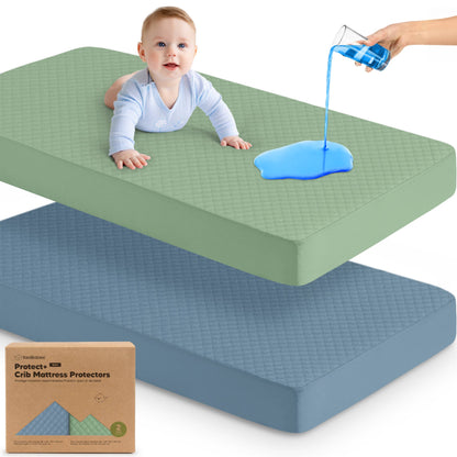 2-pk Quin Protect+ Waterproof Crib Mattress Protector Cover
