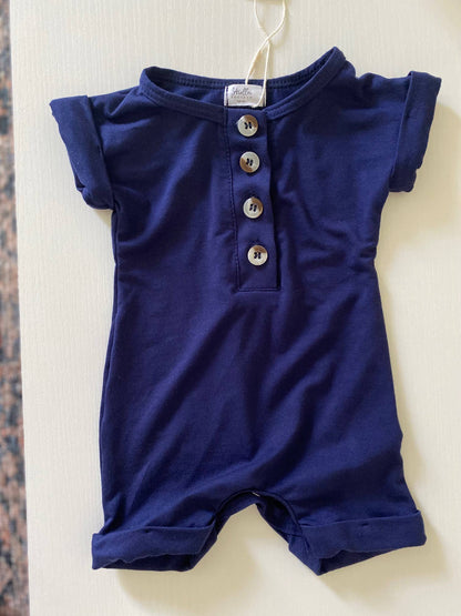 Baby Rompers (NB-3, 3-6, 6-12) Navy Blue, Camel, Pink, White