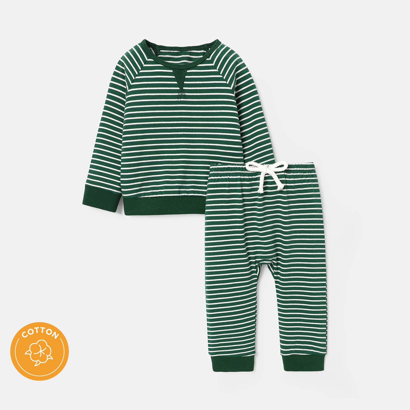 2pcs Baby/Toddler Stripe Cotton Sweatshirt and Pants Set GRAY